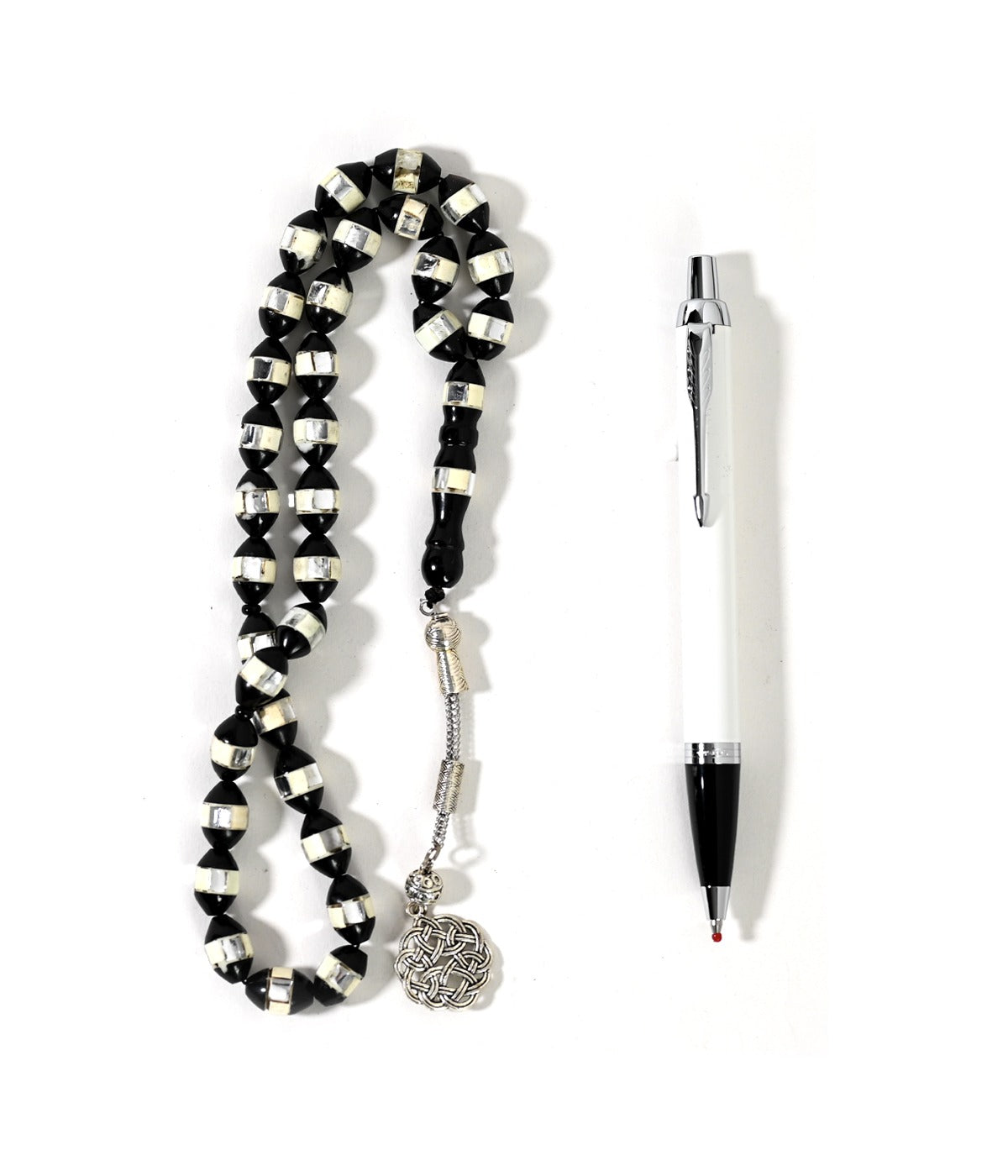 WHITE SET B.PEN & ROSARY & INCENSE BURNER