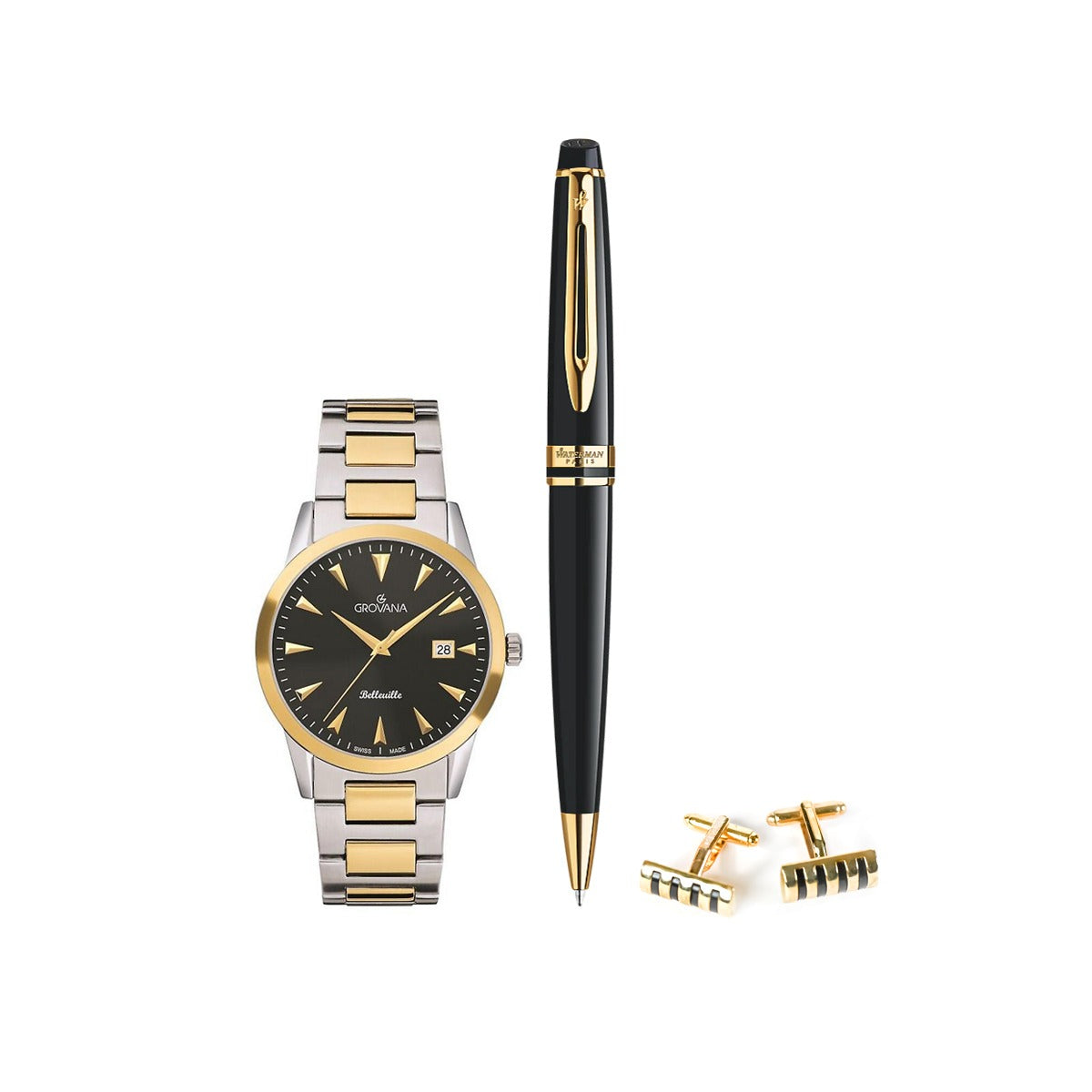 GIFT SET 3 PCS SWISS WATCH+ PEN+CUF