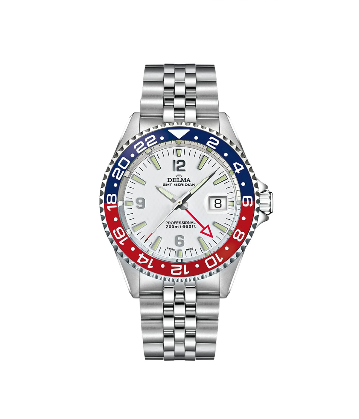 DELMA SWISS MADE MAN WATCH SANTIAGO GMT MERIDIAN PROFESSIONAL