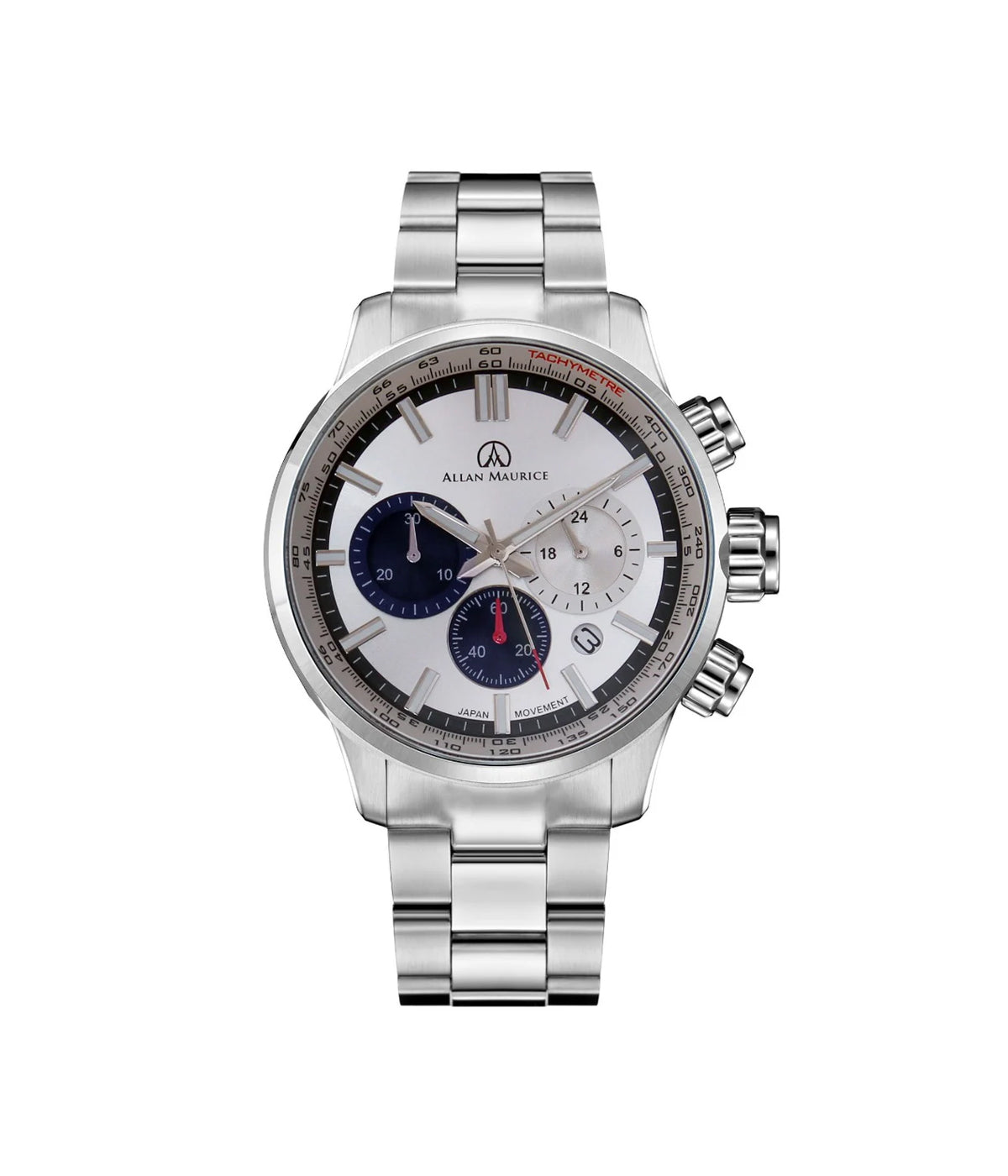 GENTS QTZ WATCH SS & WHITE DIAL