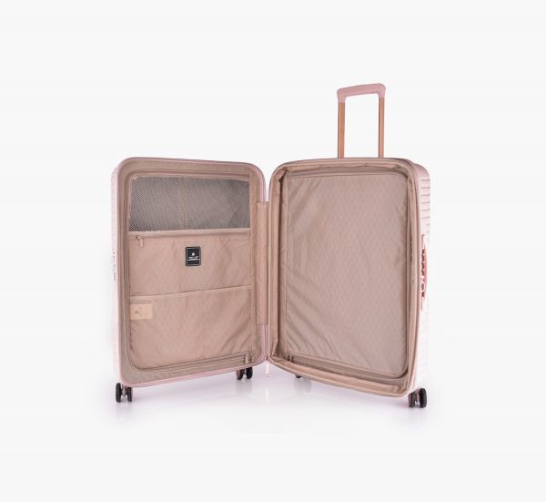 شنط سفر وردي 4 قطع من ماجلان | ضمان شامل ضد الكسر