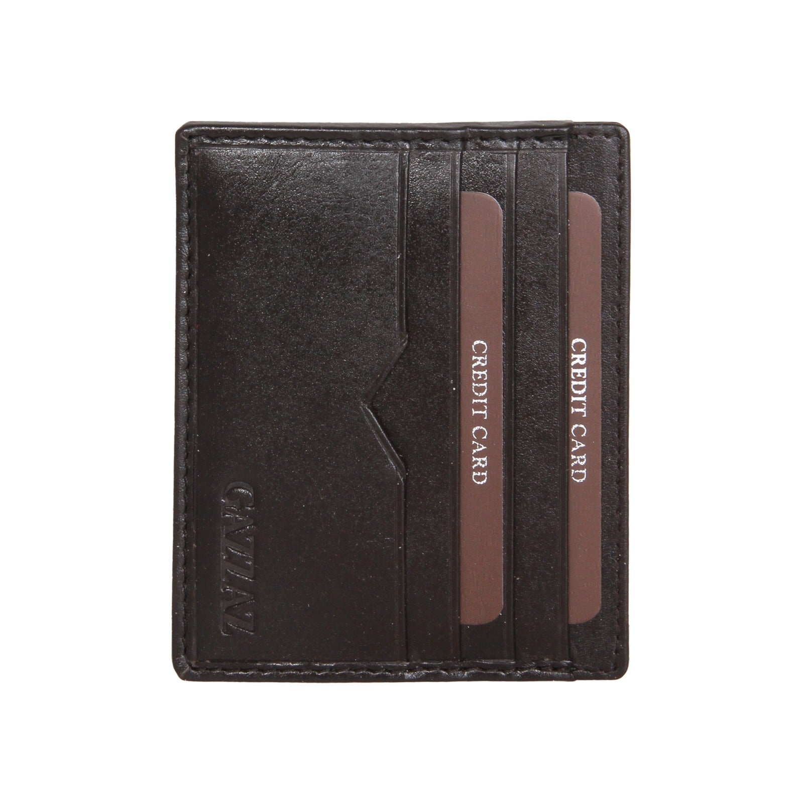 GAZZAZ LEATHER POCKET WALLET BROWN