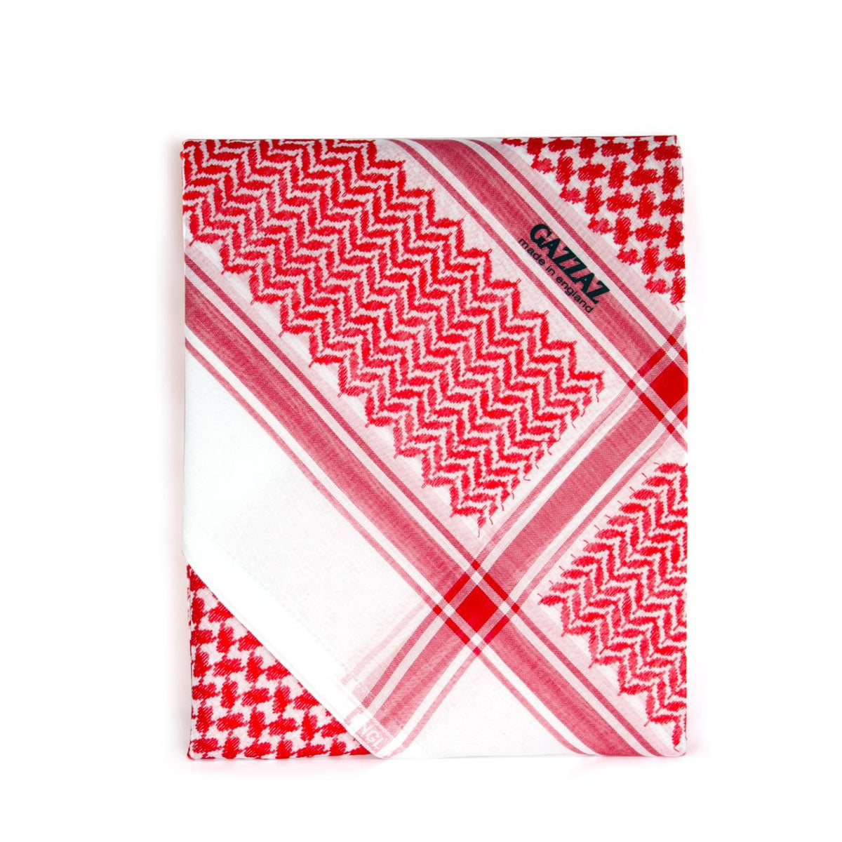100% COTTON ENGLAND YASHMAGH 55 RED/WHI