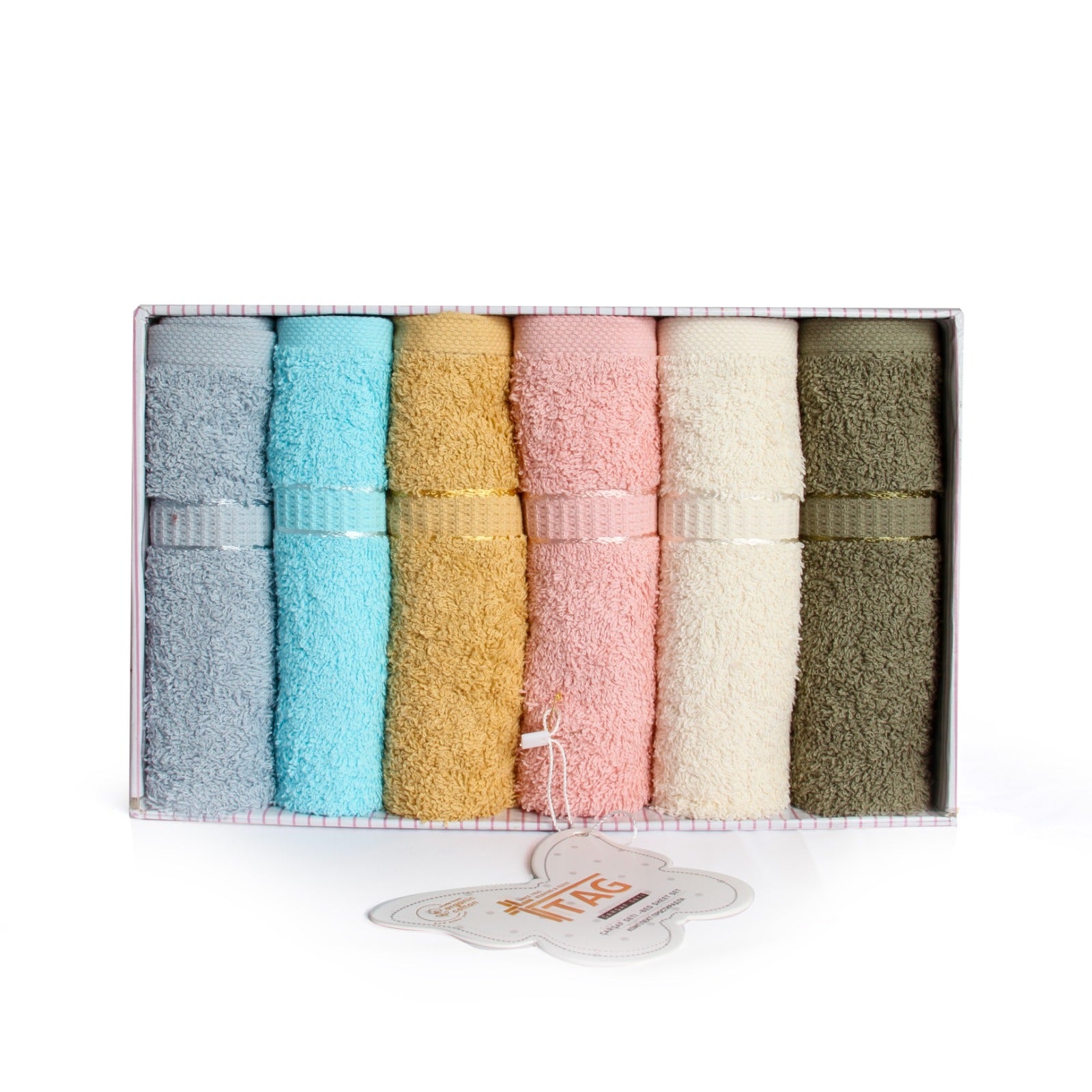 GAZZAZ TOILET TOWELS SET 6PCS SIZE 30*30