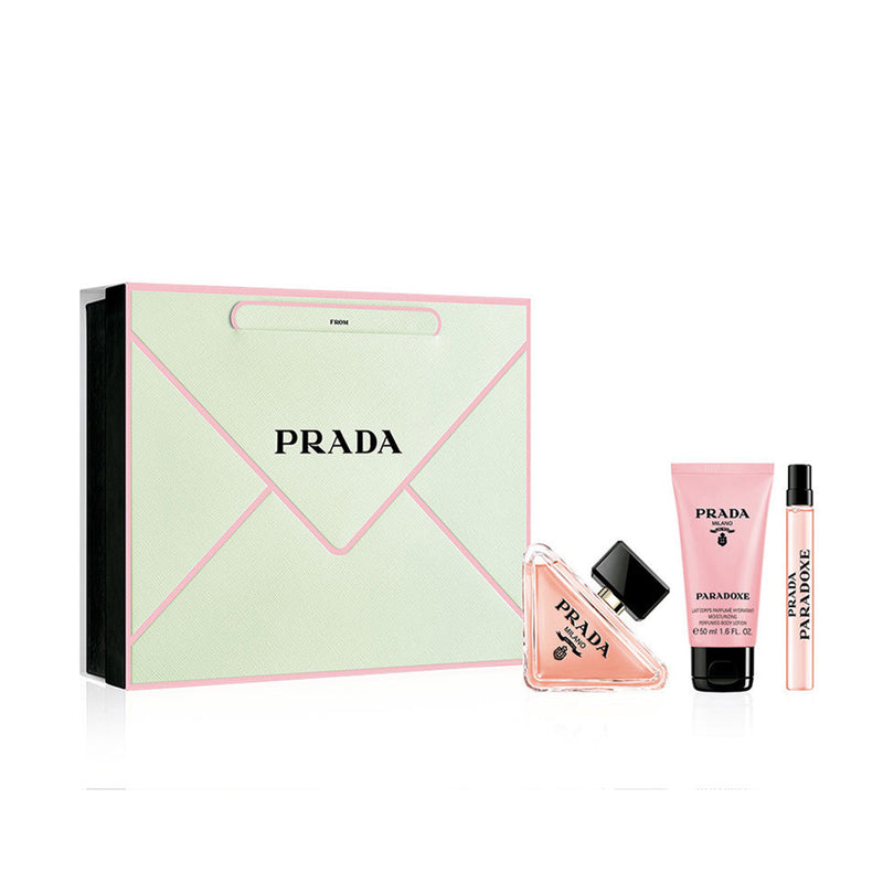 مجموعة برادا بارادوكس للنساء (عطر 90 مل اودي برفيوم + عطر 10 مل + لوشن للجسم 50 مل)