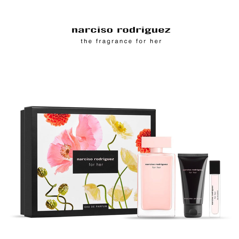 NARCISO RODRIGUEZ FOR HER 100ML +10ML+BODY LOTION 50ML - GAZZAZ