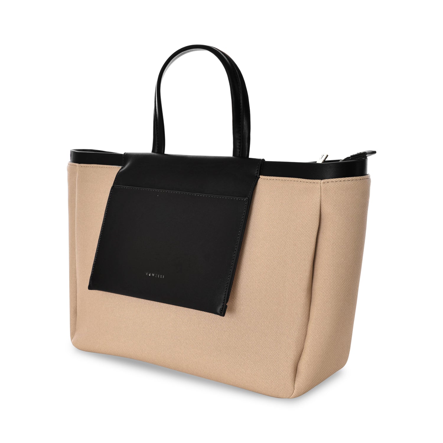 شنطه يد حريمي كنالى اسود / بيج