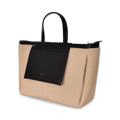 شنطه يد حريمي كنالى اسود / بيج