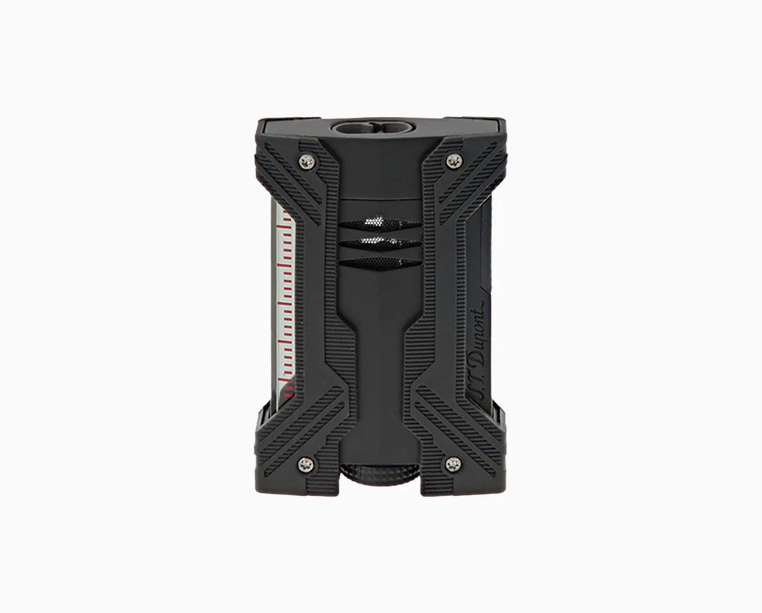 ولاعه ديبون فاخره إحترافيه شعله مضاعفة حادة لون اسود مطفي