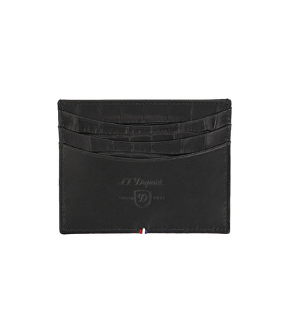 محفظه حامل بطاقات اس تي ديبونت فاخرة لون اسود 6 فتحات