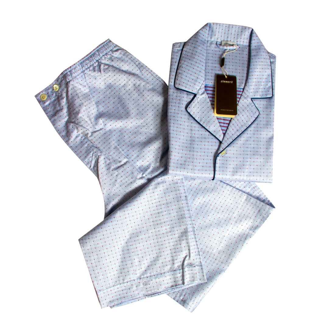 بجامة زيميرلي رجالي فاخرة طويلة قطن 100% ازرق مقاس M