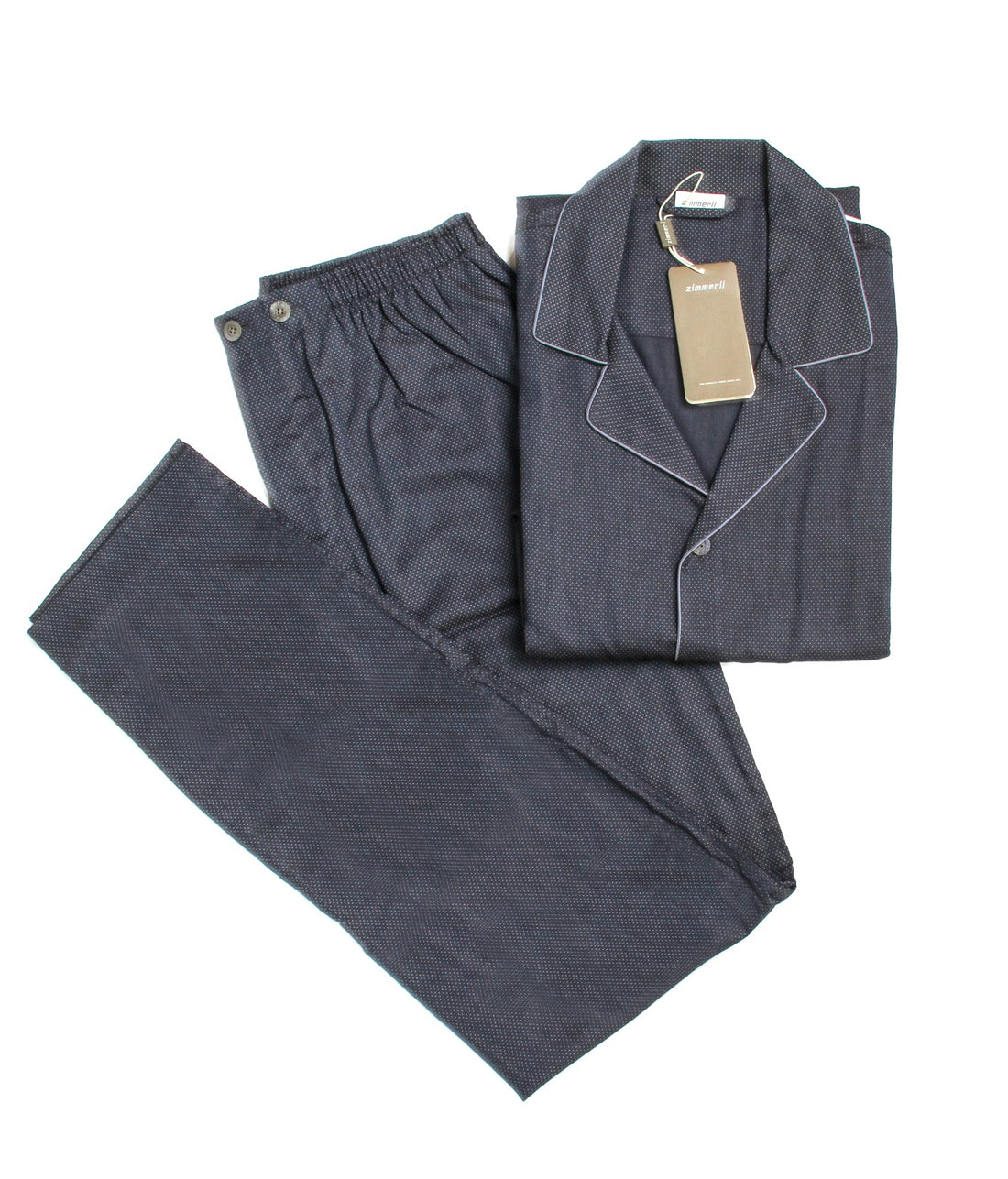 بيجاما زيميرلي رجالي فاخره قطن 100% لون ازرق داكن مقاس XL