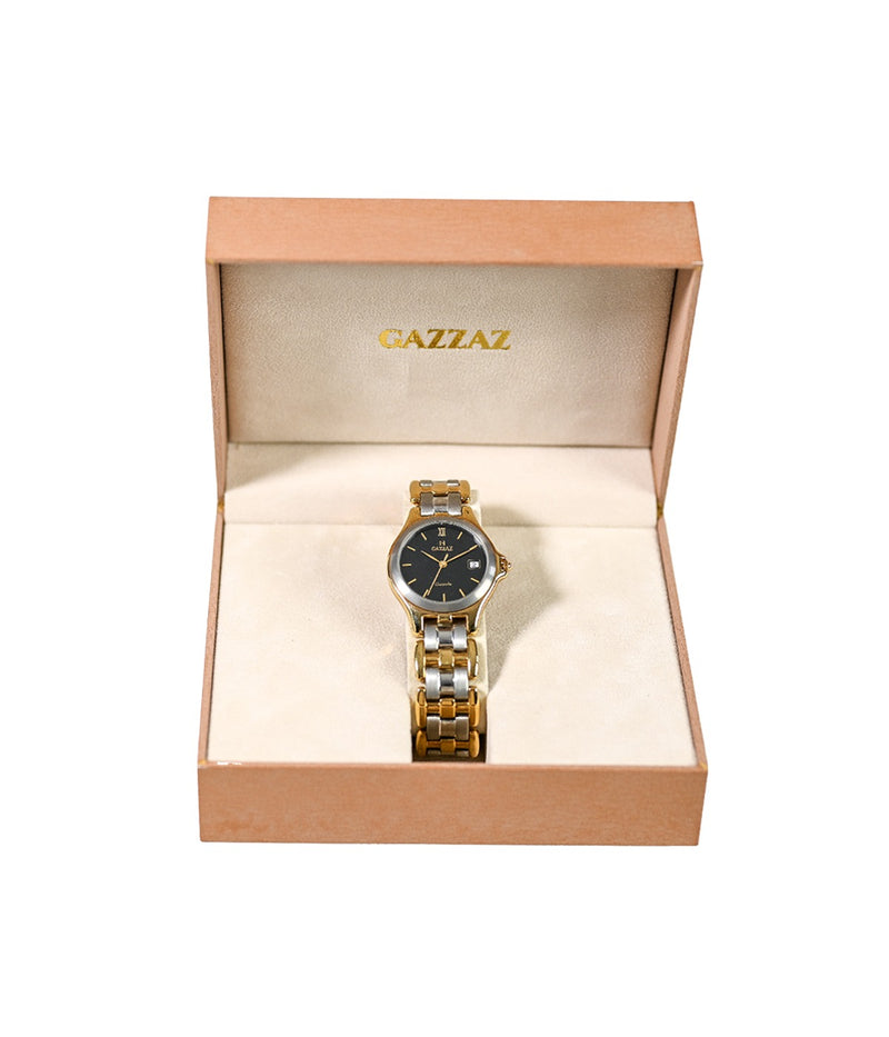 SWISS GENTS QZ WATCH-SILVER/GOLD PLATED METAL