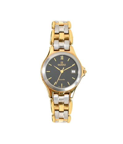 SWISS GENTS QZ WATCH-SILVER/GOLD PLATED METAL