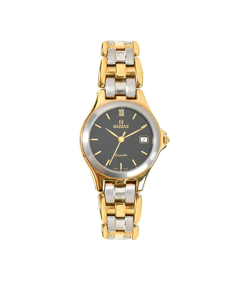 SWISS GENTS QZ WATCH-SILVER/GOLD PLATED METAL