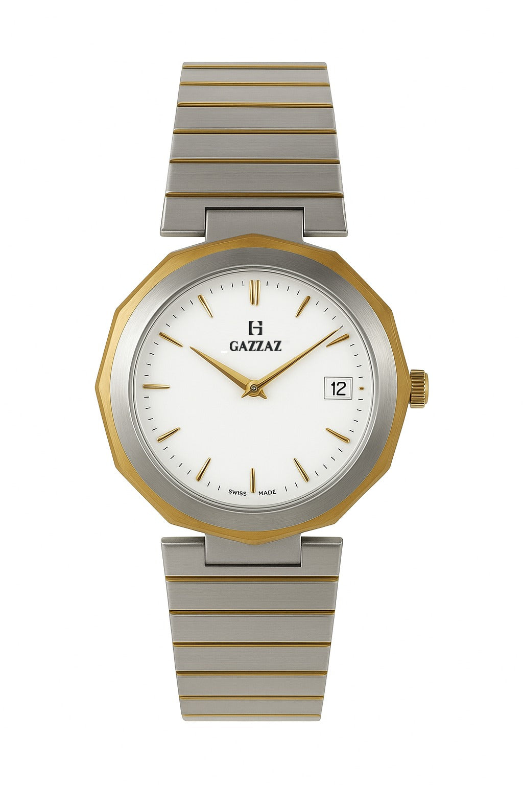 SWISS MADE MAN WATCH STEEL BICOLOR BLUE – GAZZAZ