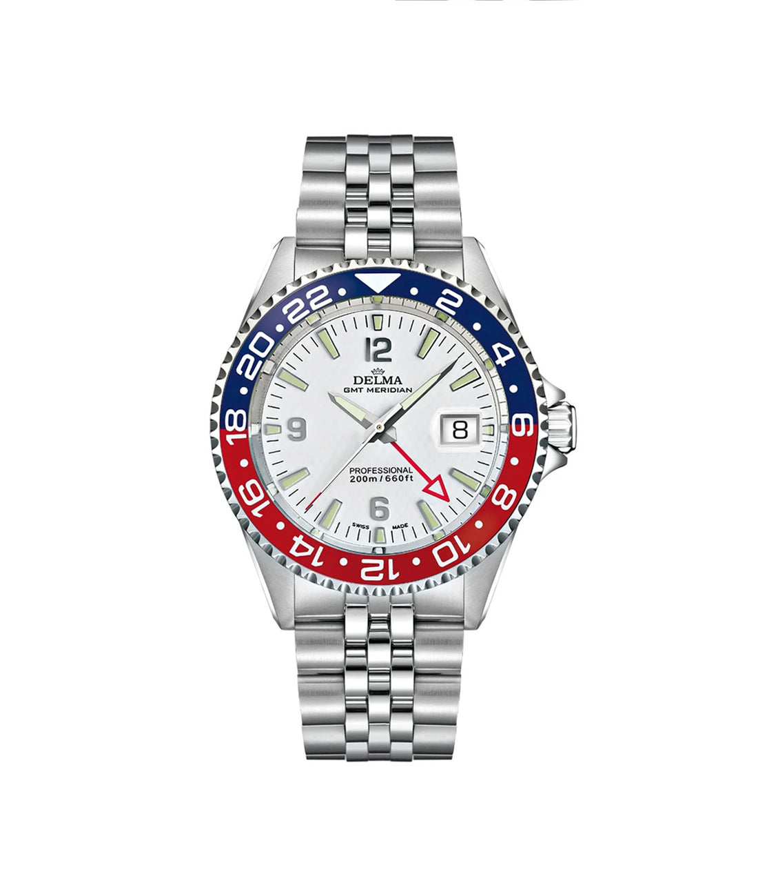 DELMA SWISS MADE MAN WATCH SANTIAGO GMT MERIDIAN PROFESSIONAL
