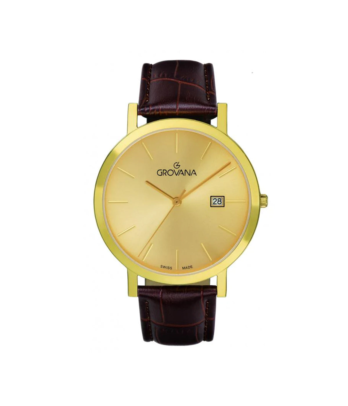 SWISS MADE MAN WATCH STEEL GOLD