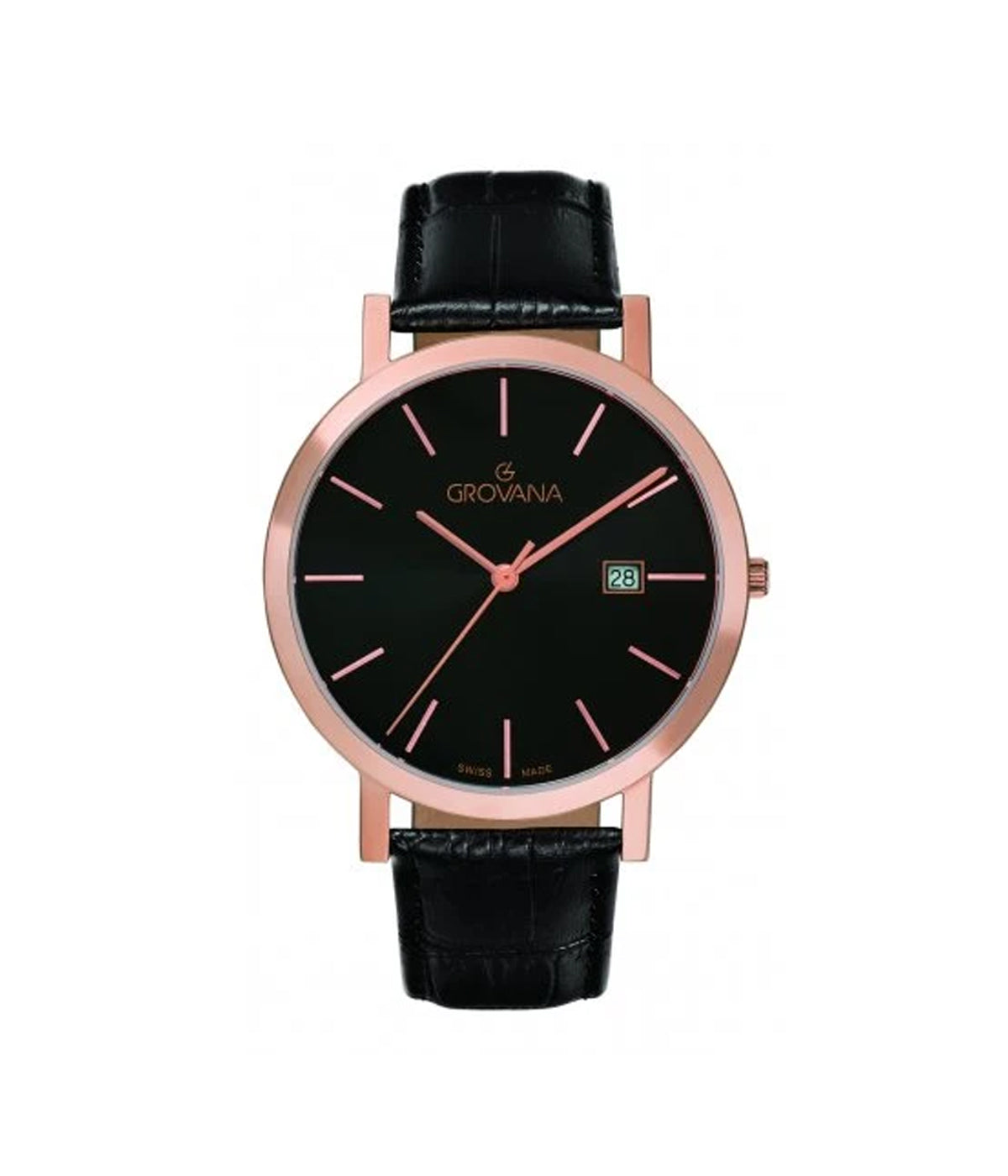 SWISS MADE MAN WATCH STEEL ROSE GOLD