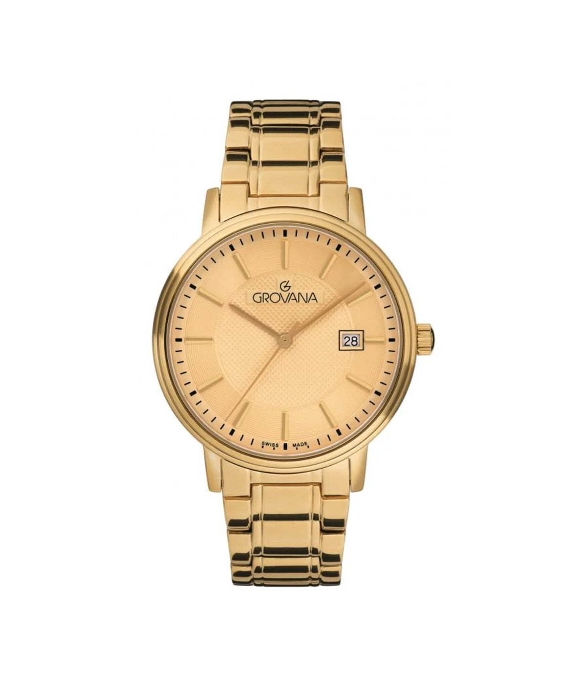 SWISS MADE MAN WATCH STEEL GOLD