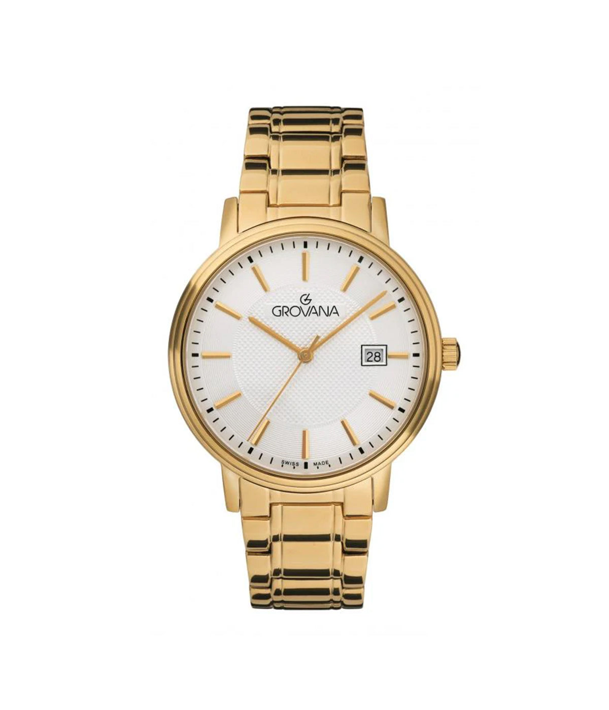 SWISS MADE MAN WATCH STEEL GOLD