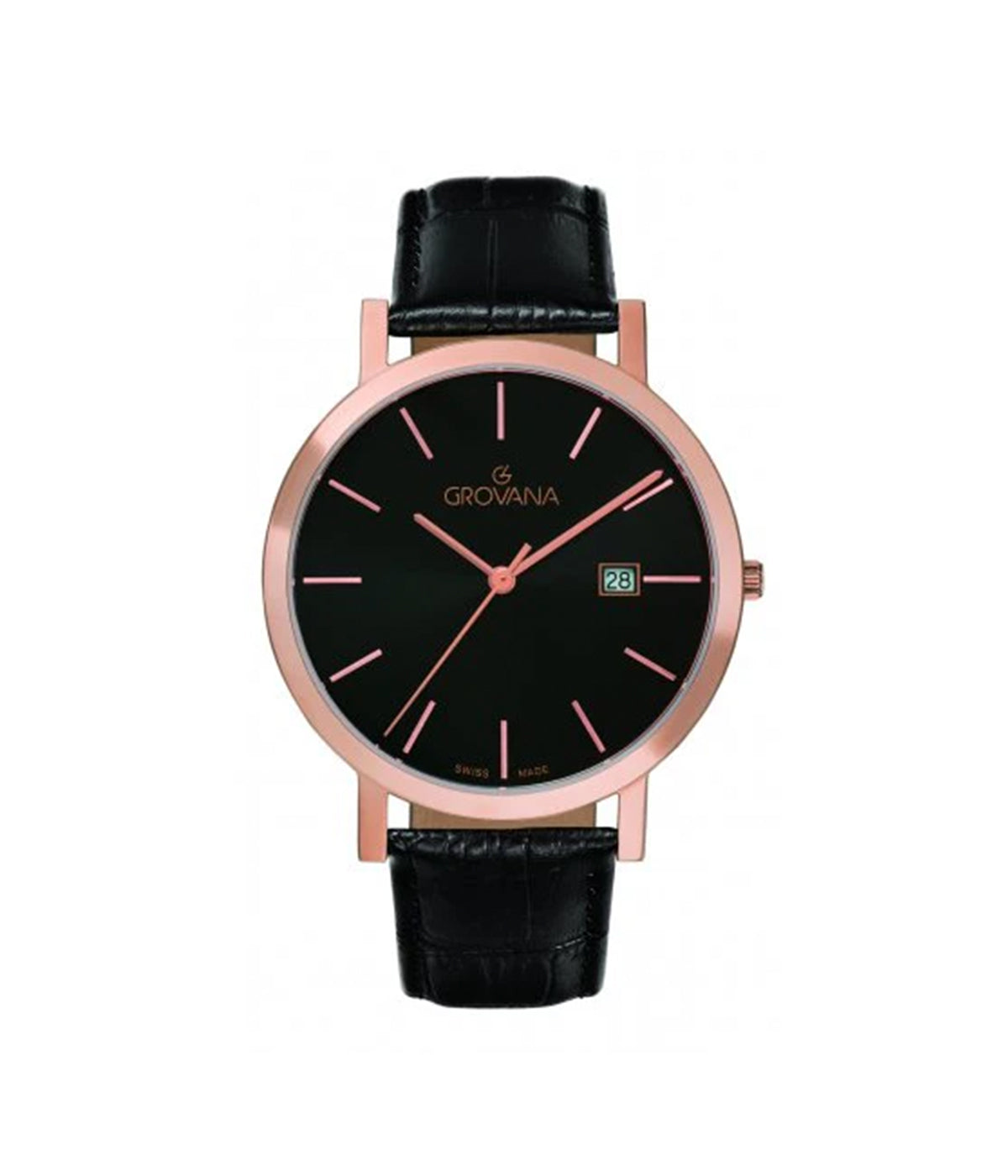 SWISS MADE MAN WATCH STEEL ROSE GOLD