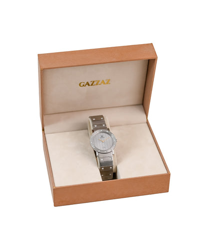 ساعه رجالي قزاز ستيل سويسرى مع زيركون