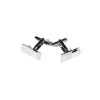 CUFFLINKS RODIUM PLATED SATIN SPAIN MADE