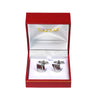 CUFFLINKS RODIUM PLATED SATIN SPAIN MADE