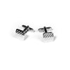 CUFFLINKS RODIUM PLATED LASER SPAIN MADE