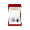 CUFFLINKS RODIUM PLATED SPAIN BLACK- WHITE