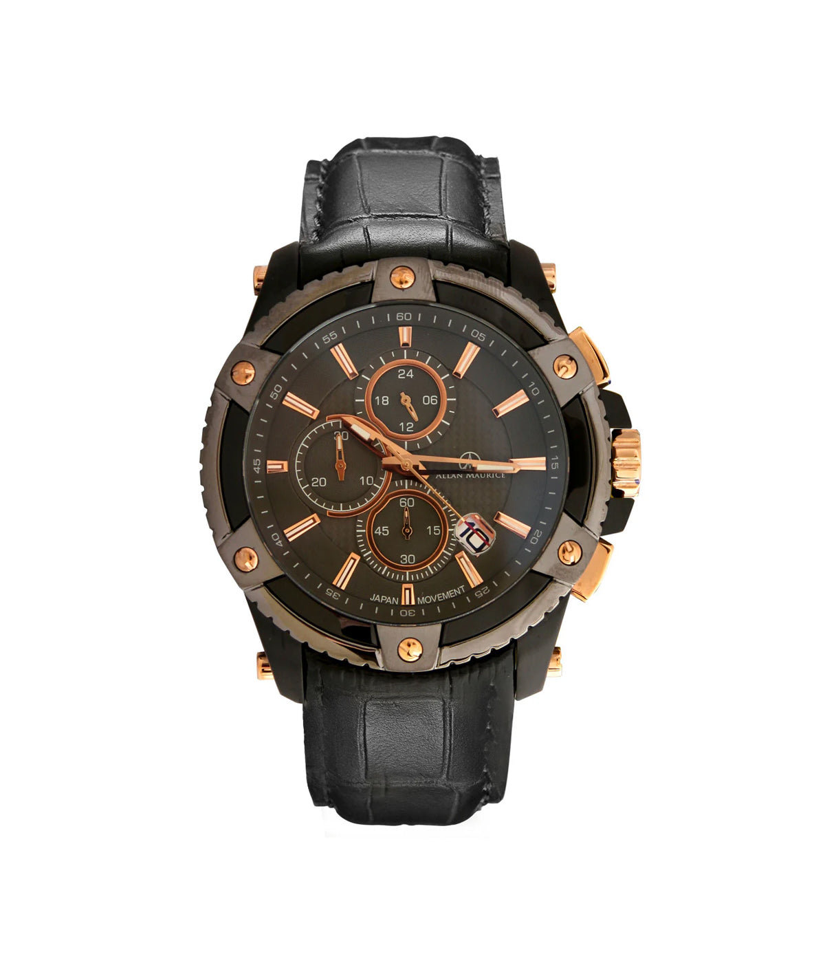 ساعه الان موريس كوارتز ستيل اسود رجالي