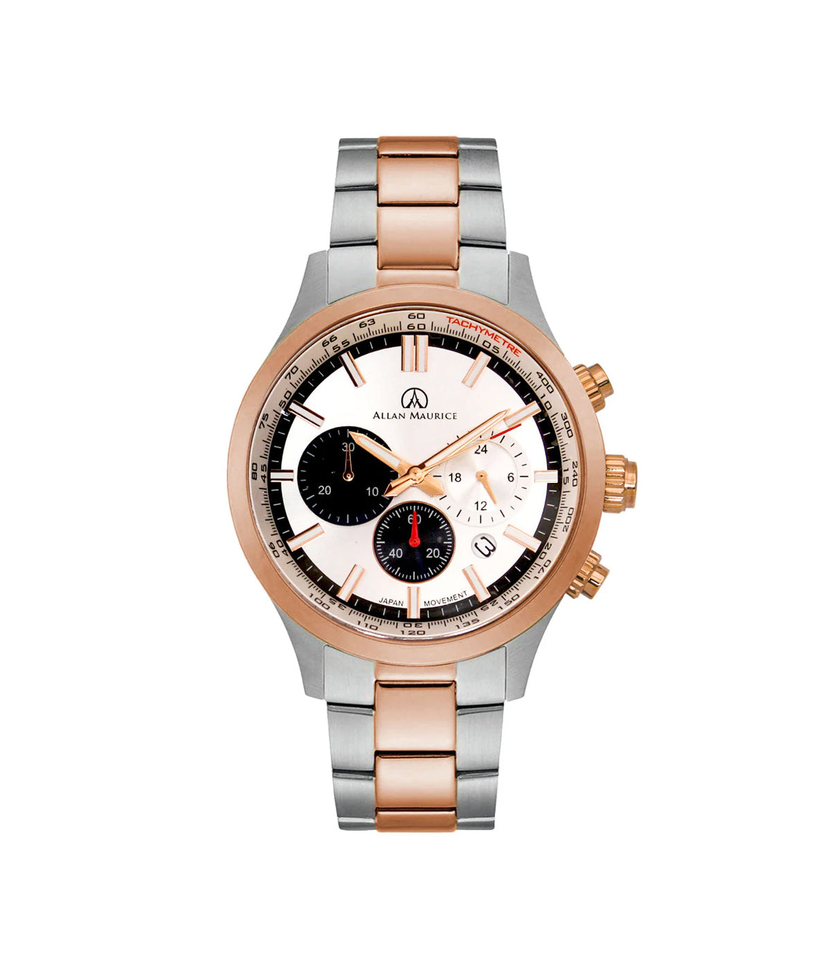 ساعه الان موريس رجالي ستيل كوارتز فضى / ذهبى