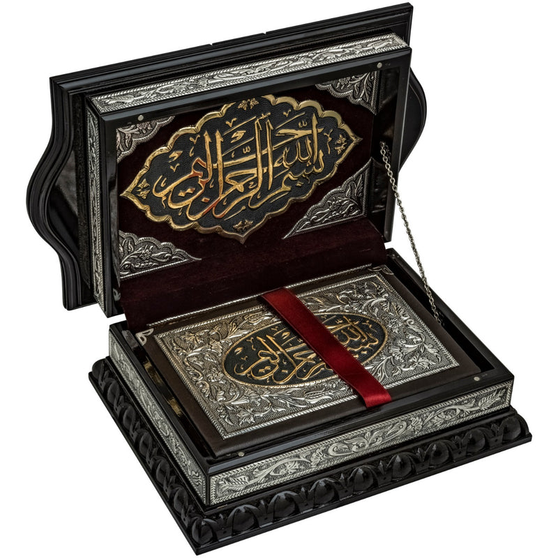 علبه قرءان فخمه مع المصحف فضه 925