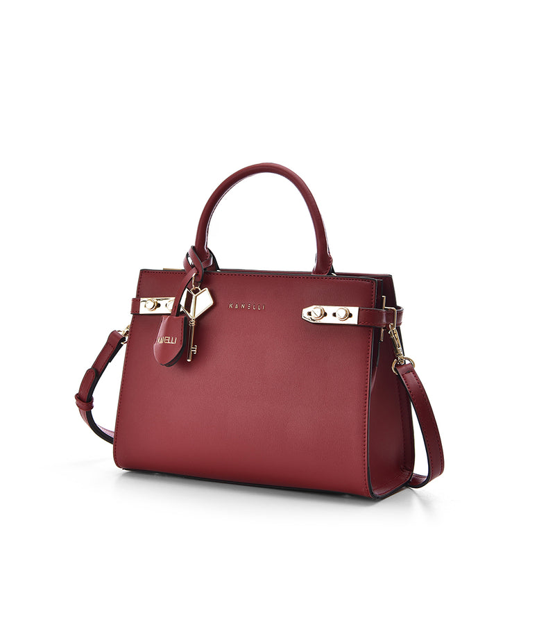 LEATHER LADIES BAG RED