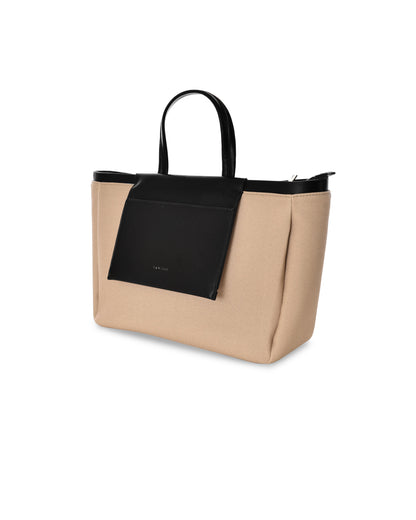 شنطه يد حريمي كنالى اسود / بيج