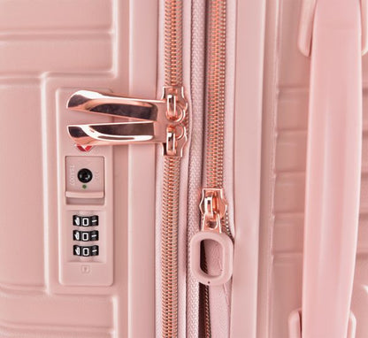 شنط سفر وردي 4 قطع من ماجلان | ضمان شامل ضد الكسر