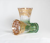 POLAND LONG GLASS SET 6 PCS GREEN CRYSTAL