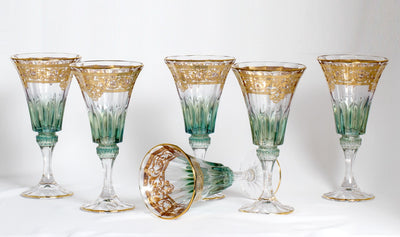 POLAND JUICE GOBLET SET 6 PCS GREEN CRYSTAL