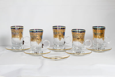 POLAND TEA CUP+SAUCER SET 6 PCS BLUE