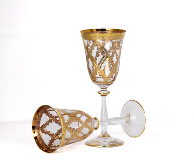 POLAND JUICE GOBLET SET 6 PCS GOLD PALTED