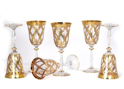 POLAND JUICE GOBLET SET 6 PCS GOLD PALTED