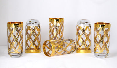 POLAND LONG DRINK SET 6 PCS GOLD PLATED