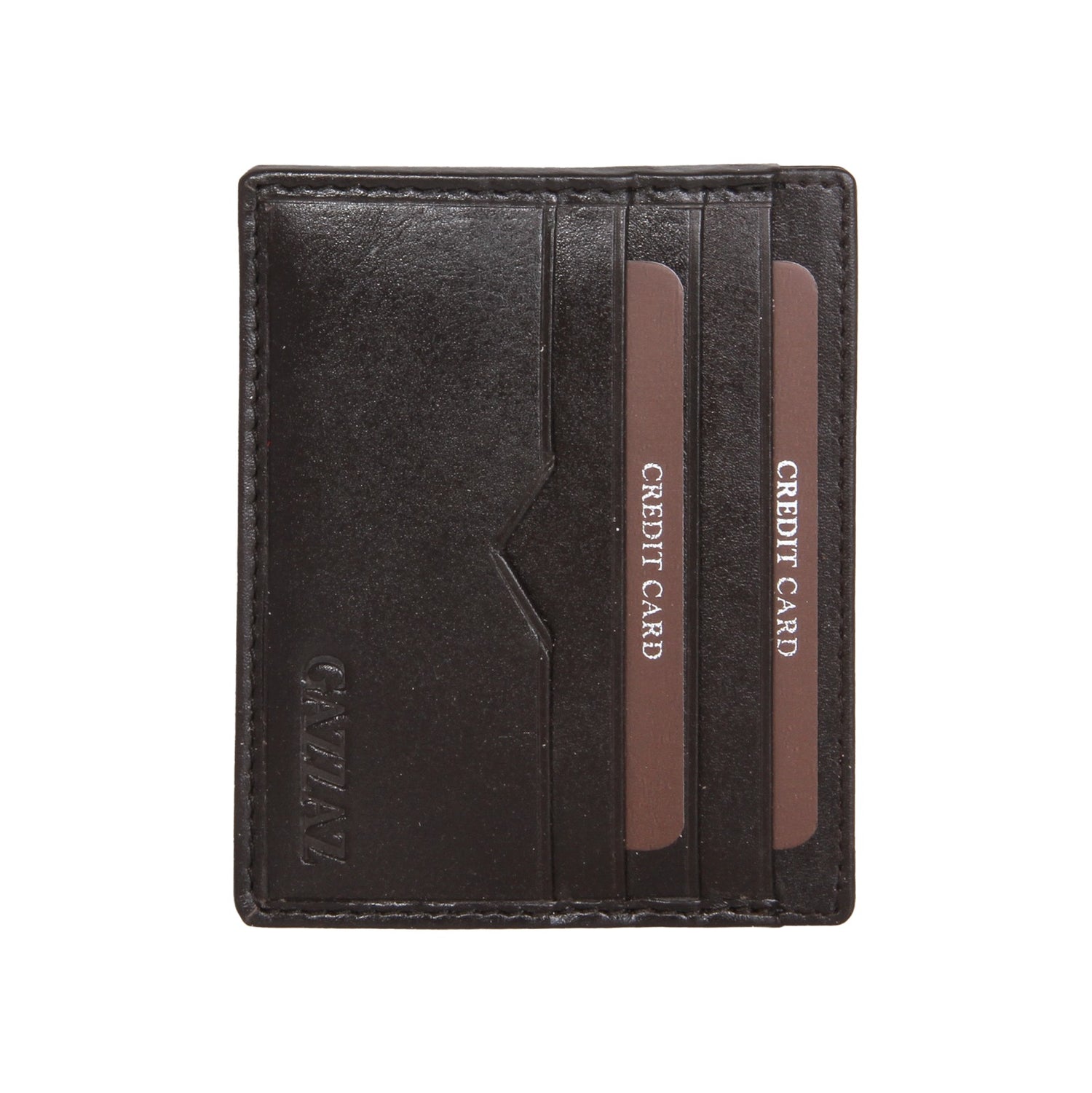 GAZZAZ LEATHER POCKET WALLET BROWN