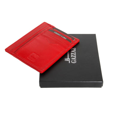 GAZZAZ LEATHER POCKET WALLET RED