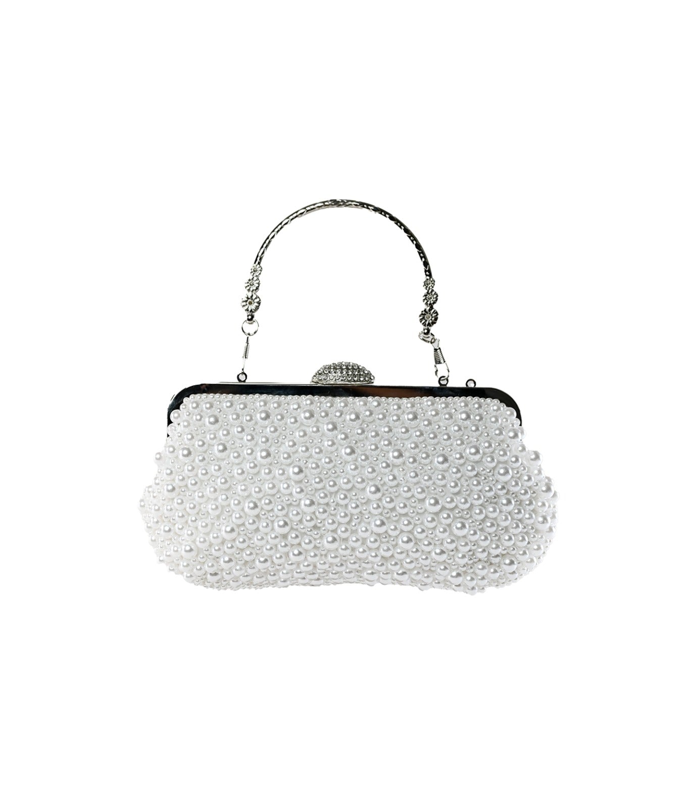 PEARL CLUTCH BAG IN WHITE COL