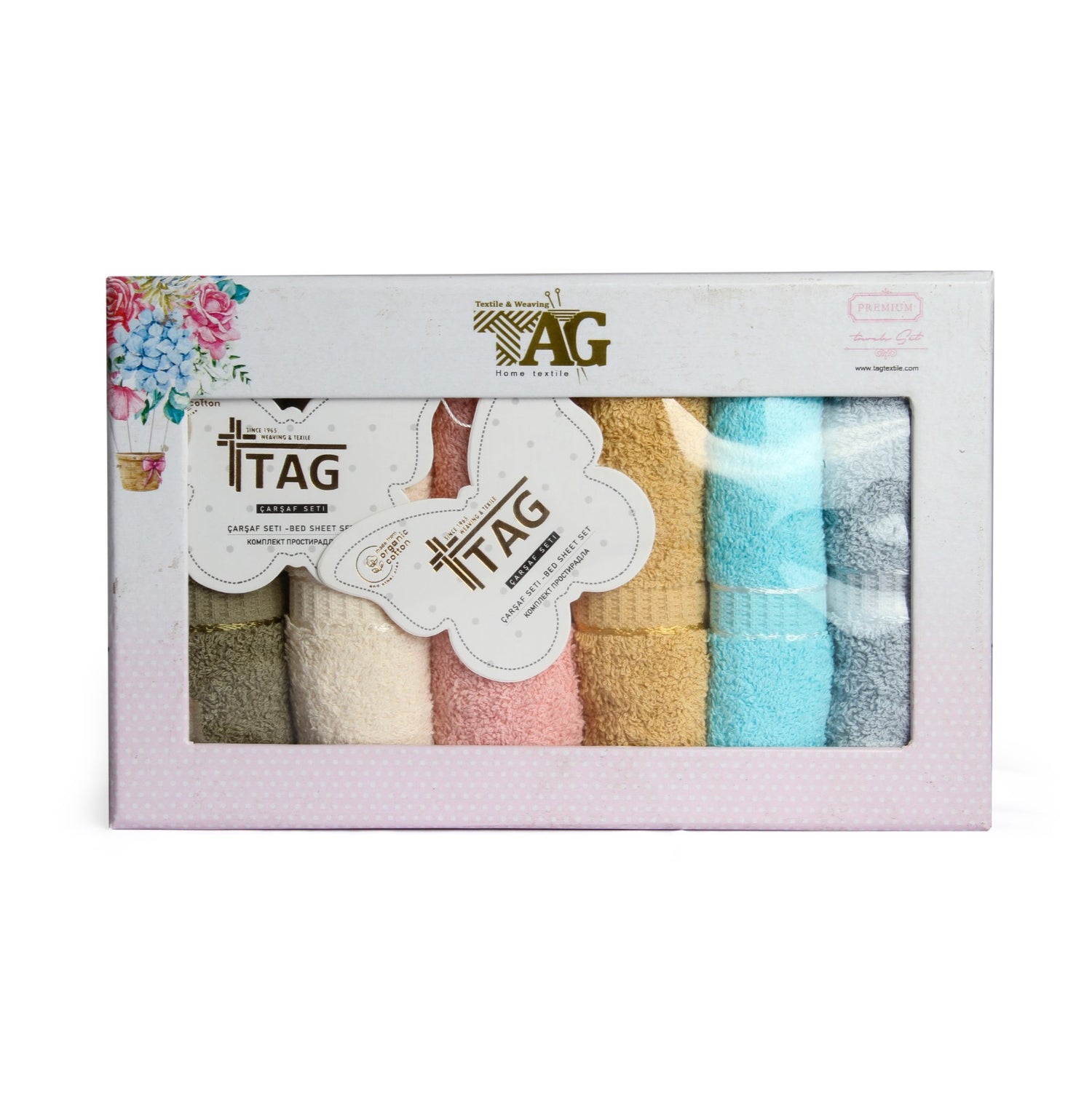 GAZZAZ TOILET TOWELS SET 6PCS SIZE 30*30