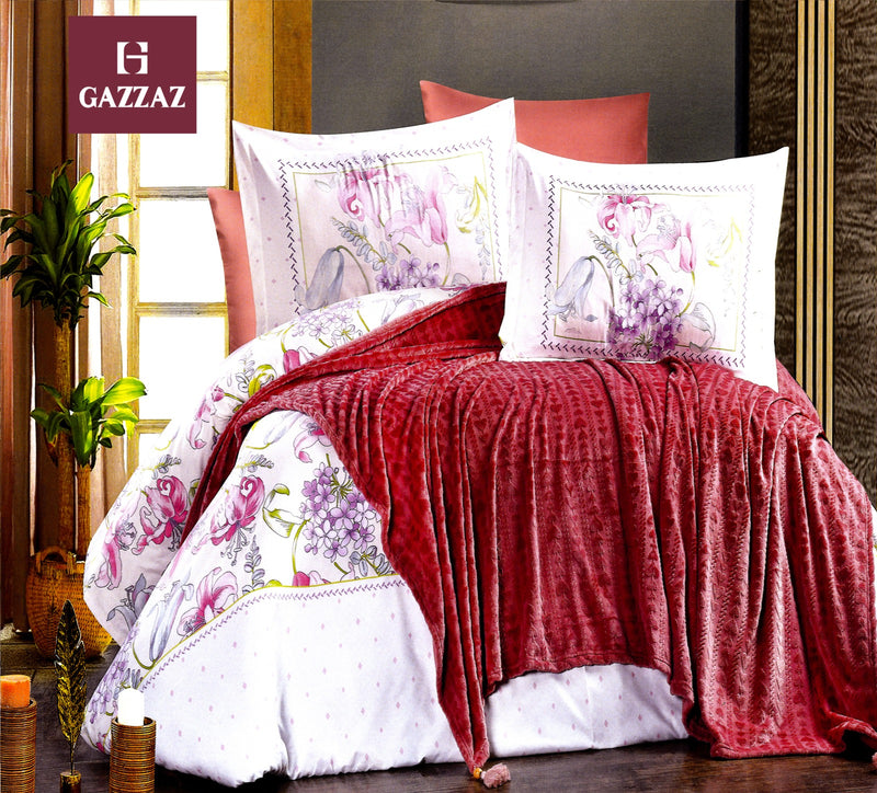 THROW BLANKET SET 4PCS RED GAZZAZ