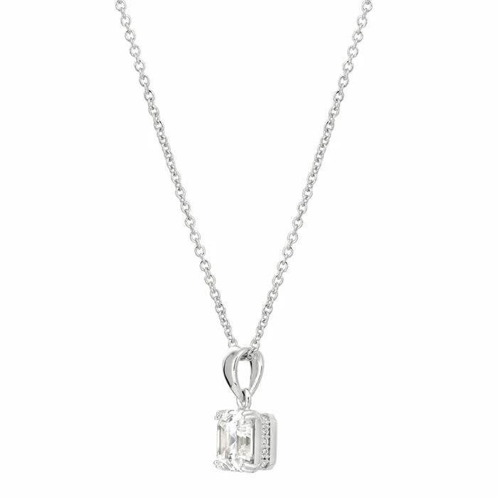 CRISLU PENDANT NECKLACE SILVER 925 FINISHED IN PURE PLATINUM