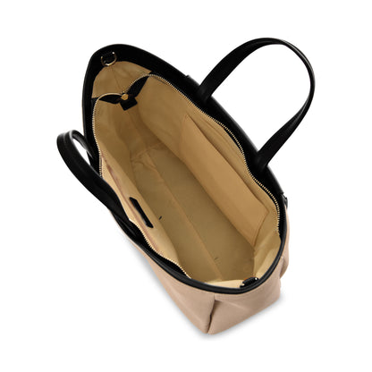 شنطه يد حريمي كنالى اسود / بيج